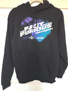 Fast And Furious Tokyo Drift Hoodie Black Small Key Street Universal NWOT NEW